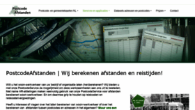 What Postcodeafstanden.nl website looked like in 2020 (3 years ago)