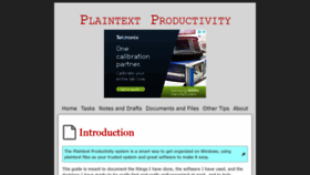What Plaintext-productivity.net website looked like in 2020 (3 years ago)