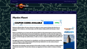 What Physicsplanet.com website looked like in 2020 (3 years ago)