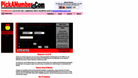 What Pickanumber.com website looked like in 2020 (3 years ago)