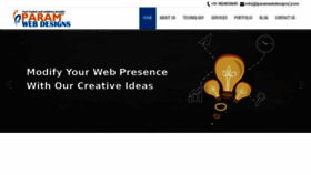 What Paramwebdesigns.com website looked like in 2020 (3 years ago)
