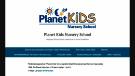 What Planetkids.se website looked like in 2020 (3 years ago)