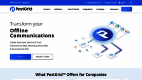 What Postgrid.com website looked like in 2020 (3 years ago)