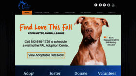 What Palmettoanimalleague.org website looked like in 2020 (3 years ago)