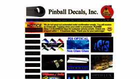 What Pinballdecals.com website looked like in 2020 (3 years ago)