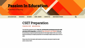 What Passionineducation.com website looked like in 2020 (3 years ago)