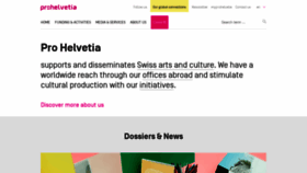 What Prohelvetia.ch website looked like in 2020 (3 years ago)