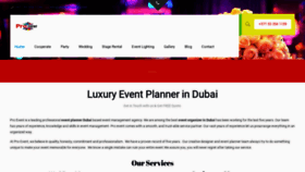 What Proeventdubai.com website looked like in 2020 (3 years ago)