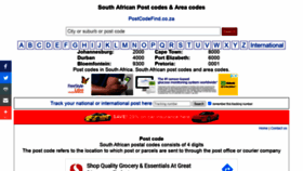 What Postcodefind.co.za website looked like in 2020 (4 years ago)