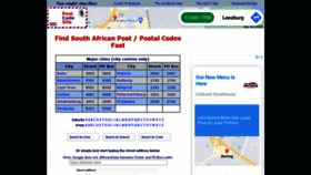 What Postcodesite.co.za website looked like in 2020 (3 years ago)