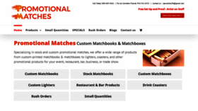 What Promotionalmatches.com website looked like in 2020 (3 years ago)