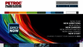 What Petroc.ac.uk website looked like in 2020 (3 years ago)
