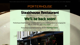 What Porterhouserestaurant.co.uk website looked like in 2021 (3 years ago)