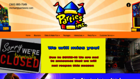What Partiesinc.com website looked like in 2021 (3 years ago)