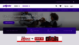 What Petfinder.com website looked like in 2021 (3 years ago)