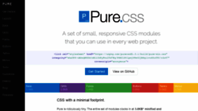 What Purecss.io website looked like in 2021 (3 years ago)