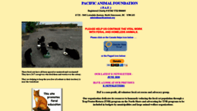 What Pacificanimal.org website looked like in 2021 (3 years ago)