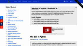 What Pythoncheatsheet.org website looked like in 2021 (3 years ago)