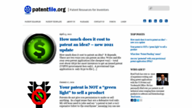 What Patentfile.org website looked like in 2021 (3 years ago)