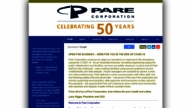 What Parecorp.com website looked like in 2021 (3 years ago)