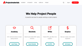 What Projectmaterials.com website looked like in 2021 (4 years ago)
