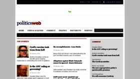 What Politicsweb.co.za website looked like in 2021 (3 years ago)
