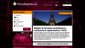 What Parisbiljetter.se website looked like in 2021 (3 years ago)