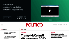 What Politico.com website looked like in 2021 (3 years ago)