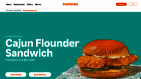 What Popeyes.com website looked like in 2021 (3 years ago)