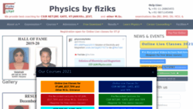What Physicsbyfiziks.com website looked like in 2021 (3 years ago)