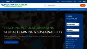 What Populationeducation.org website looked like in 2021 (3 years ago)