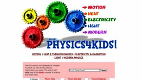 What Physics4kids.com website looked like in 2021 (3 years ago)