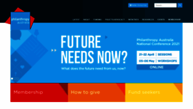 What Philanthropy.org.au website looked like in 2021 (3 years ago)