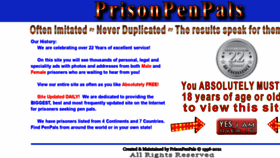 What Prisonpenpals.com website looked like in 2021 (3 years ago)