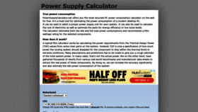 What Powersupplycalculator.net website looked like in 2021 (3 years ago)
