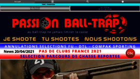 What Passionballtrap.fr website looked like in 2021 (3 years ago)