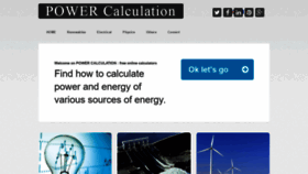 What Power-calculation.com website looked like in 2021 (3 years ago)
