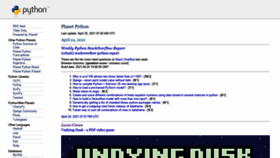 What Planetpython.org website looked like in 2021 (5 years ago)