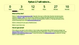 What Pythonclock.org website looked like in 2021 (3 years ago)