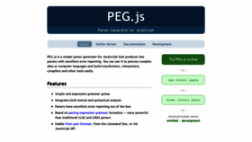 What Pegjs.org website looked like in 2021 (2 years ago)