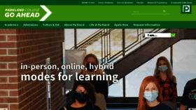 What Parkland.edu website looked like in 2021 (2 years ago)