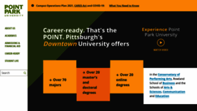 What Pointpark.edu website looked like in 2021 (2 years ago)