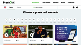 What Prankdial.com website looked like in 2021 (2 years ago)