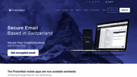 What Protonmail.ch website looked like in 2021 (2 years ago)