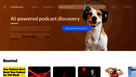 What Podhound.co website looked like in 2021 (2 years ago)