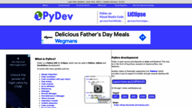 What Pydev.org website looked like in 2021 (2 years ago)