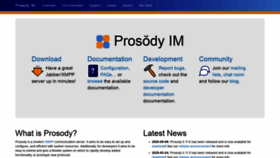 What Prosody.im website looked like in 2021 (4 years ago)