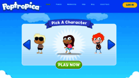 What Poptropica.com website looked like in 2021 (4 years ago)