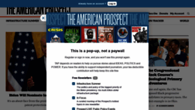 What Prospect.org website looked like in 2021 (2 years ago)