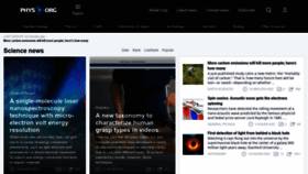What Phys.org website looked like in 2021 (4 years ago)